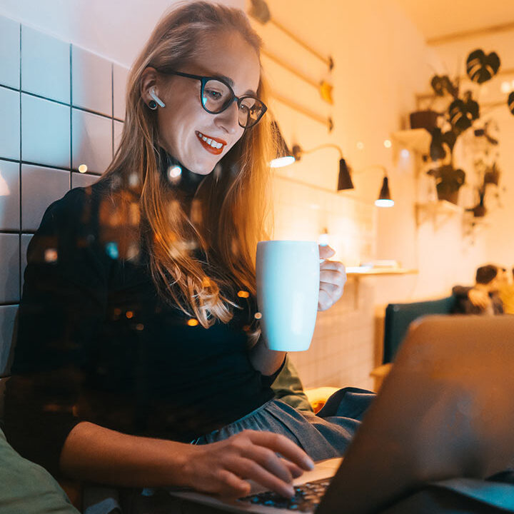Woman working with her laptop