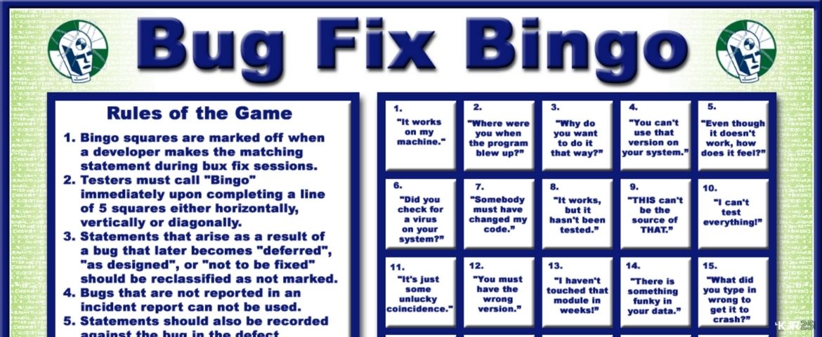 Bug Fix Bingo