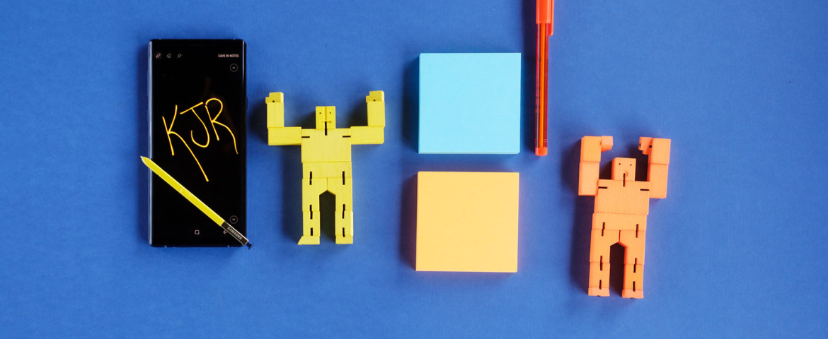 KRJ written on a phone