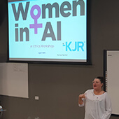 Women in AI being presented by a women