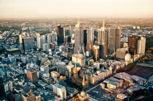 shot of the city view from far and top