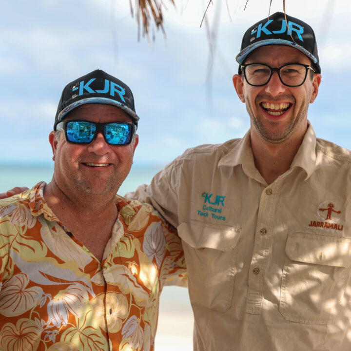 Team members having a photo taken