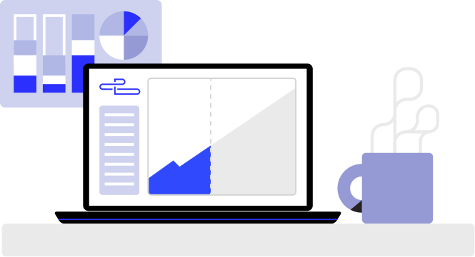 laptop and coffee mug vector