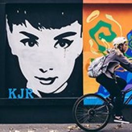 KJR logo on wall design